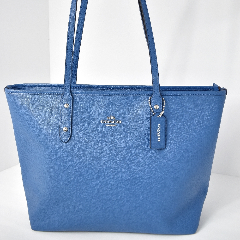 NWOT Coach Crossgrain Blue Tote